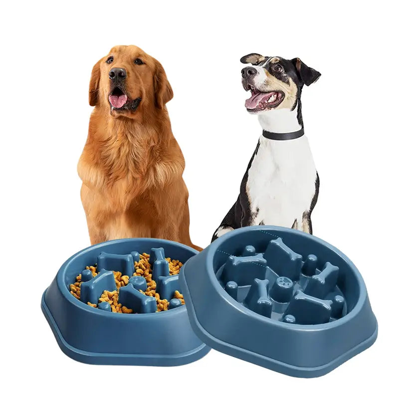 Anti-Choking Slow Feeder Puzzle Design Dog Food Treats Bowl Dish for Small Medium Dogs