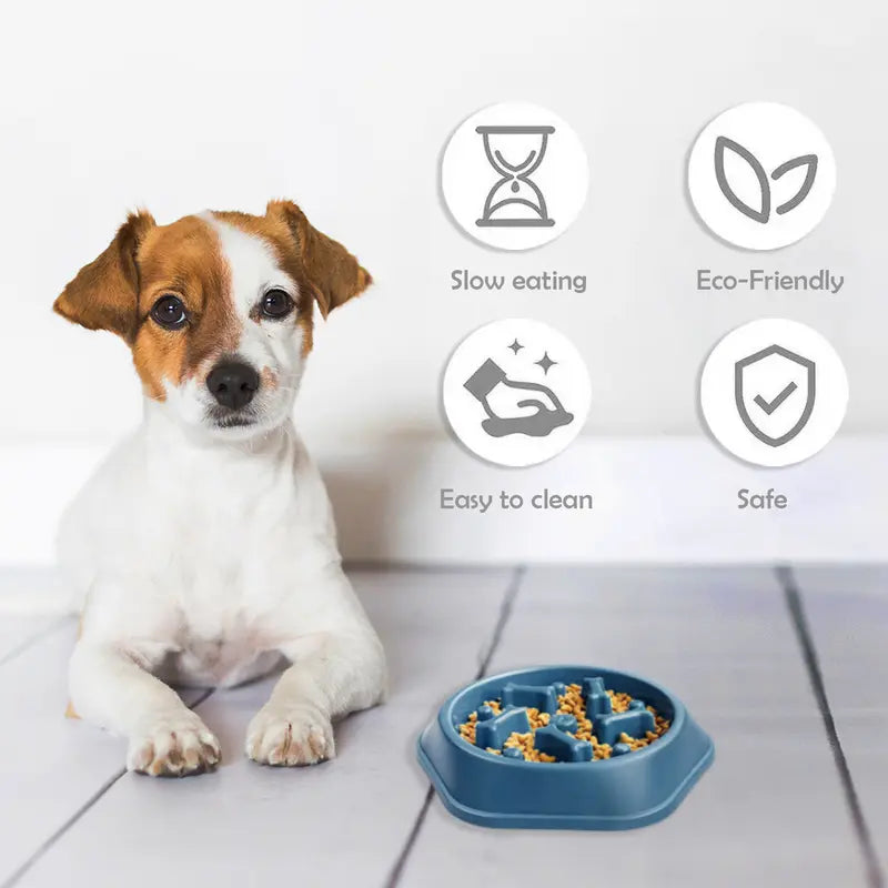 Anti-Choking Slow Feeder Puzzle Design Dog Food Treats Bowl Dish for Small Medium Dogs