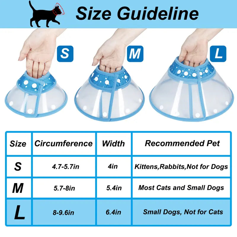 2Pcs Dog Cones for Small Dogs, Adjustable 8-9.6 Inches Soft Lightweight Elizabethan Collar for Small Dogs and Large Cats to Stop Licking Wounds after Surgery(Blue)